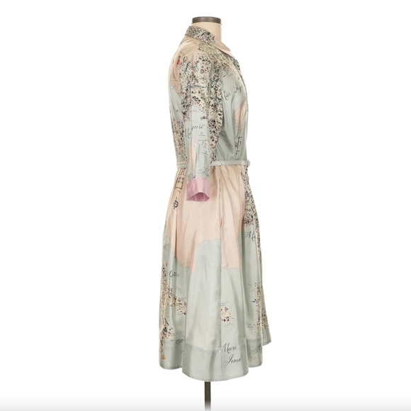 Rani Arabella Italian Map Silk Print Dress - Picture 7 of 11